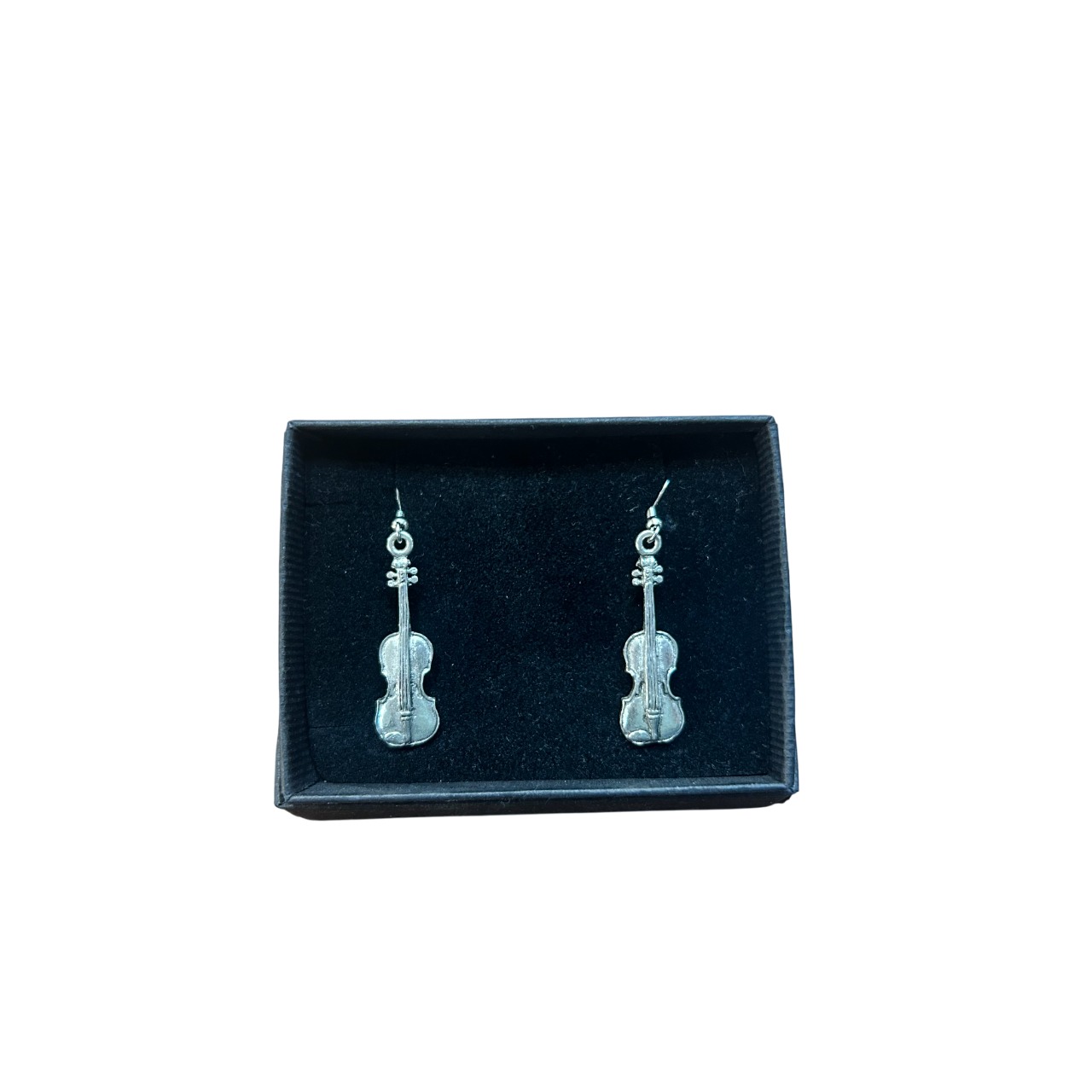 Pewter Earrings Violin